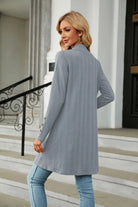 Long Sleeve Open Front Cardigan Trendsi