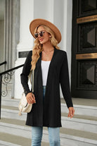 Long Sleeve Open Front Cardigan Trendsi