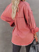 Loose Jacket With Frayed Fringe H7X7MB8ZZH Casual Chic Boutique