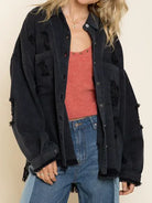 Loose Jacket With Frayed Fringe H7X7MB8ZZH Casual Chic Boutique