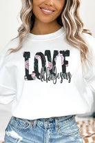 Love Like Jesus Floral Graphic Sweatshirt Cali Boutique
