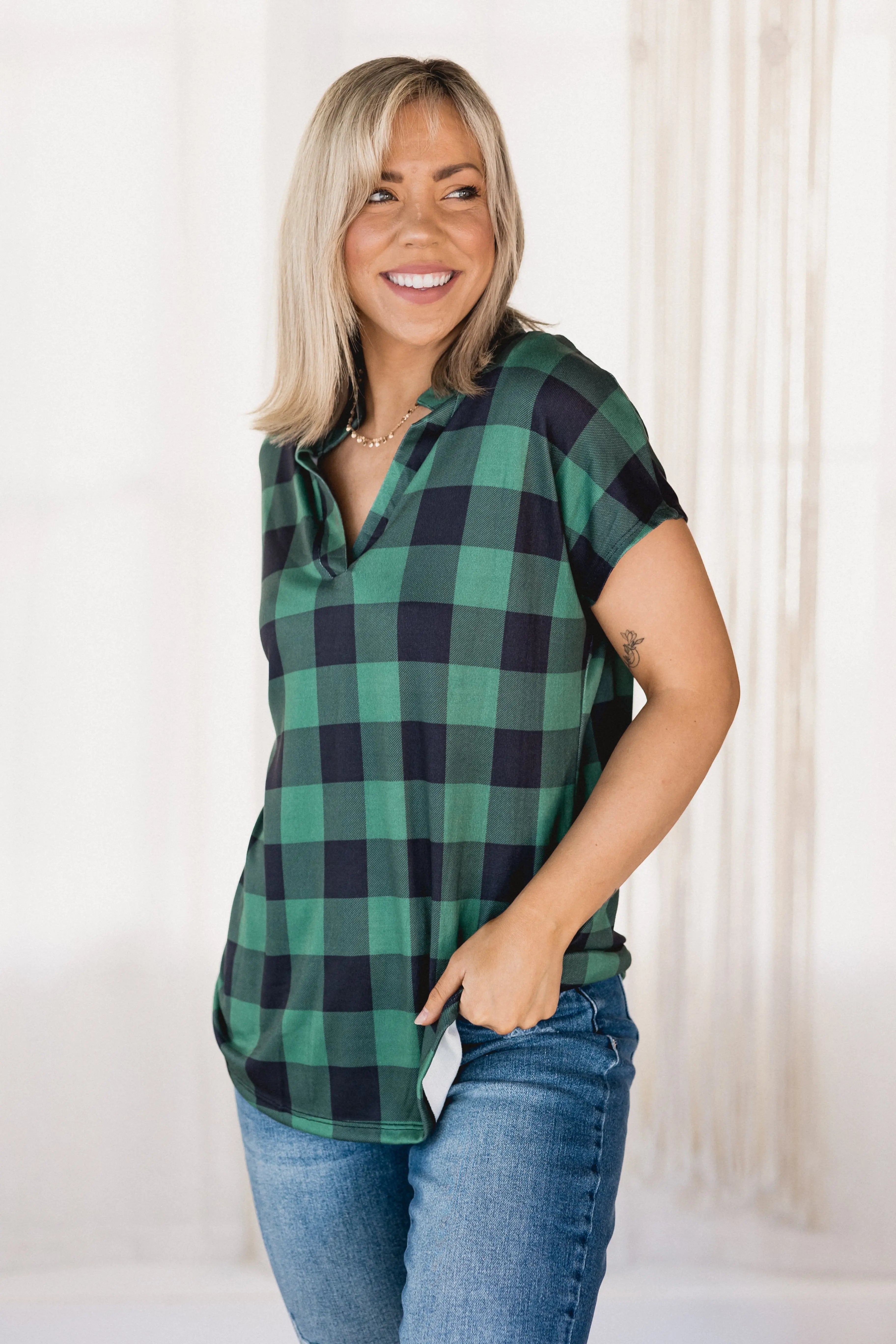 Lucky in Plaid Short Sleeve Boutique Simplified