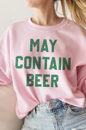 MAY CONTAIN BEER ST PATRICKS GRAPHIC SWEATSHIRT ALPHIA