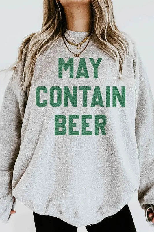 MAY CONTAIN BEER ST PATRICKS GRAPHIC SWEATSHIRT ALPHIA