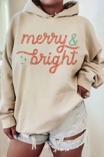 MERRY AND BRIGHT GRAPHIC HOODIE PLUS SIZE ALPHIA