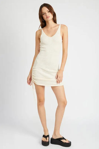 MINI SIDE SHIRRING SLEEVELESS DRESS Emory Park