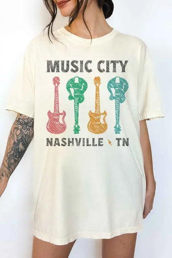 MUSIC CITY TENNESSEE OVERSIZED TEE ALPHIA