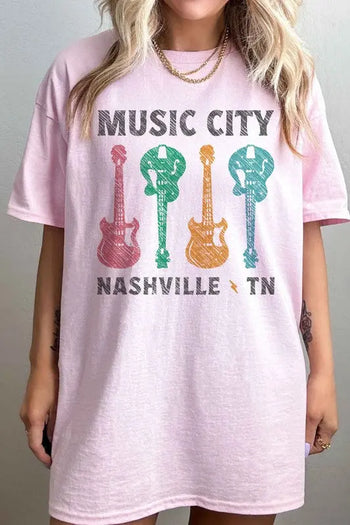 MUSIC CITY TENNESSEE OVERSIZED TEE ALPHIA