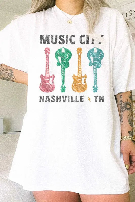 MUSIC CITY TENNESSEE OVERSIZED TEE ALPHIA