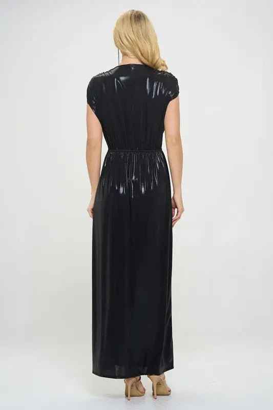 Made in USA Sleeveless Metallic Maxi Dress Renee C.