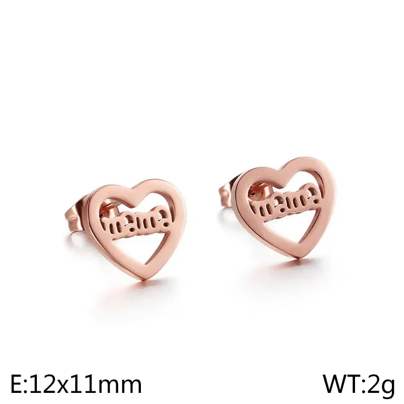 Mama Heart Stud Earrings (Pre-Order) VEITA Jewelry