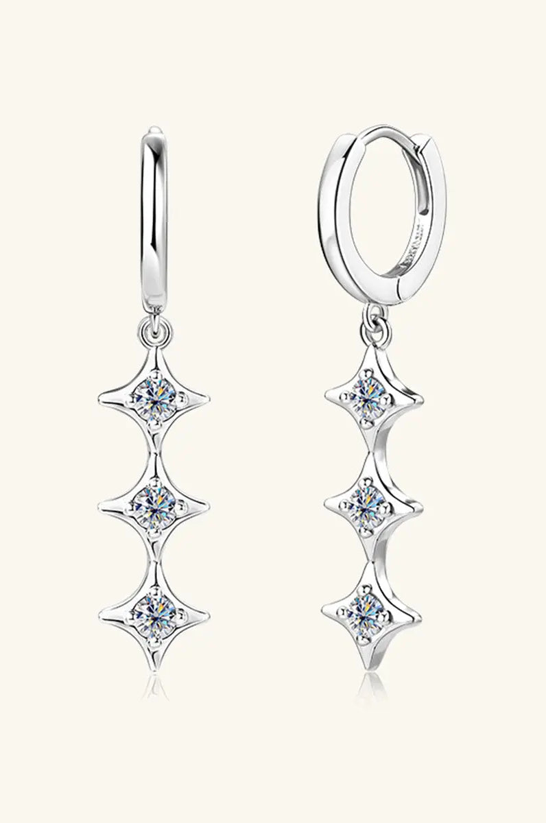 Moissanite 925 Sterling Silver Geometric Shape Earrings Trendsi