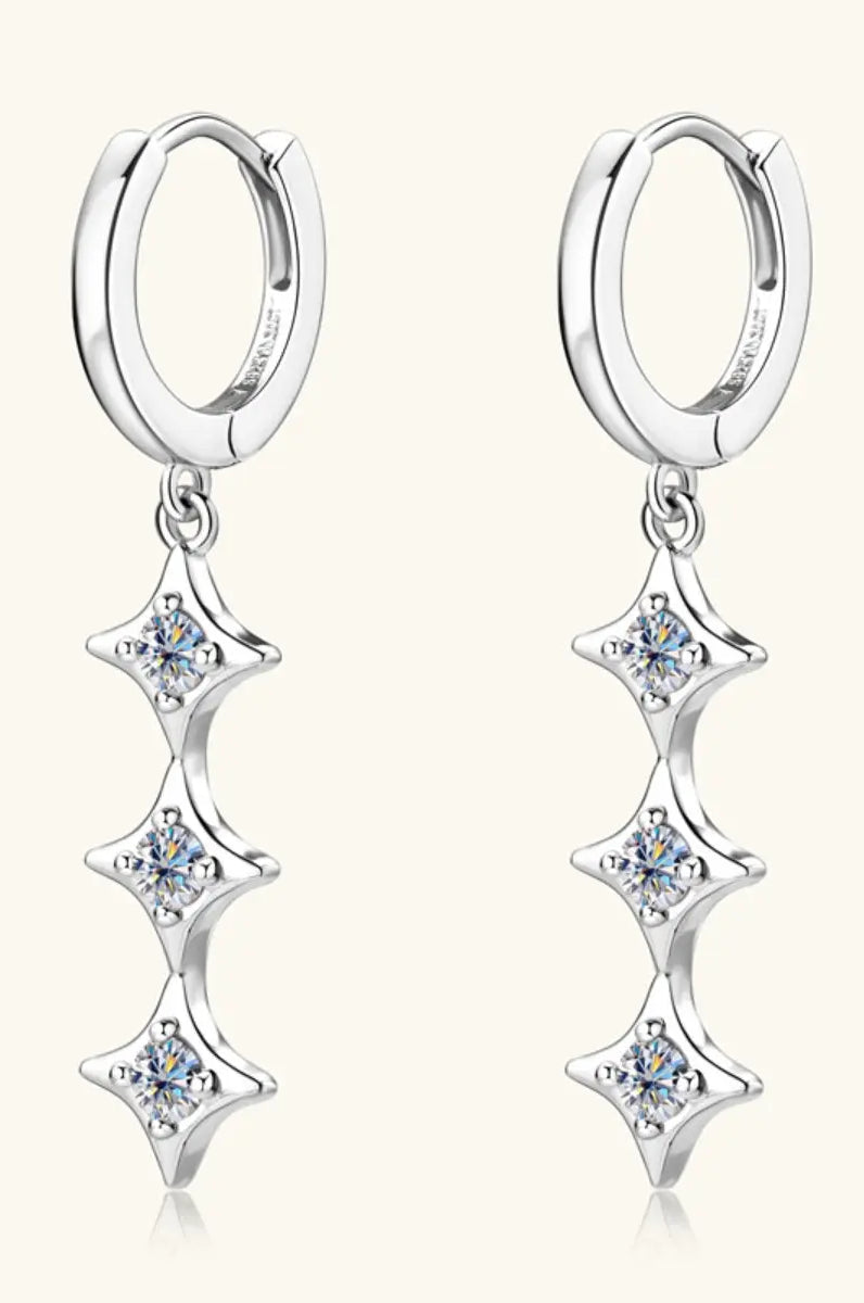 Moissanite 925 Sterling Silver Geometric Shape Earrings Trendsi