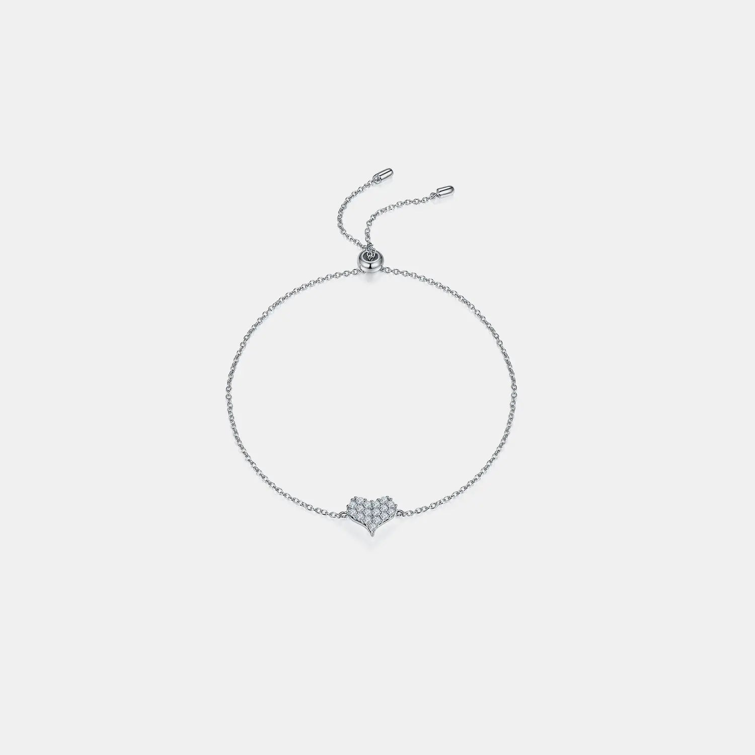 Moissanite 925 Sterling Silver Heart Bracelet Trendsi