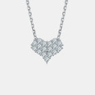 Moissanite 925 Sterling Silver Heart Necklace Trendsi