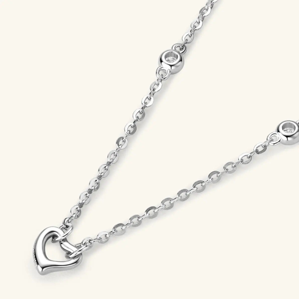 Moissanite 925 Sterling Silver Heart Necklace Trendsi