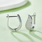 Moissanite 925 Sterling Silver Leaf Huggie Earrings Trendsi