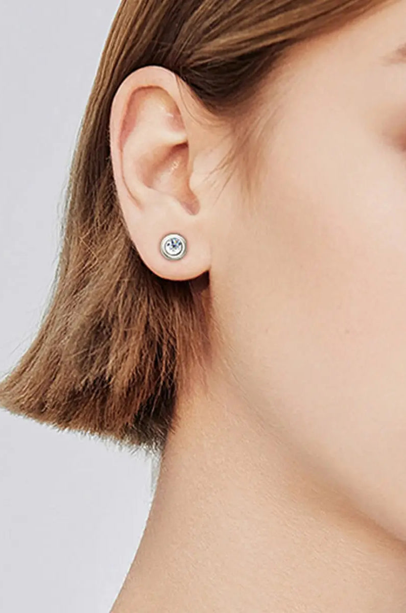 Moissanite 925 Sterling Silver Stud Earrings Trendsi