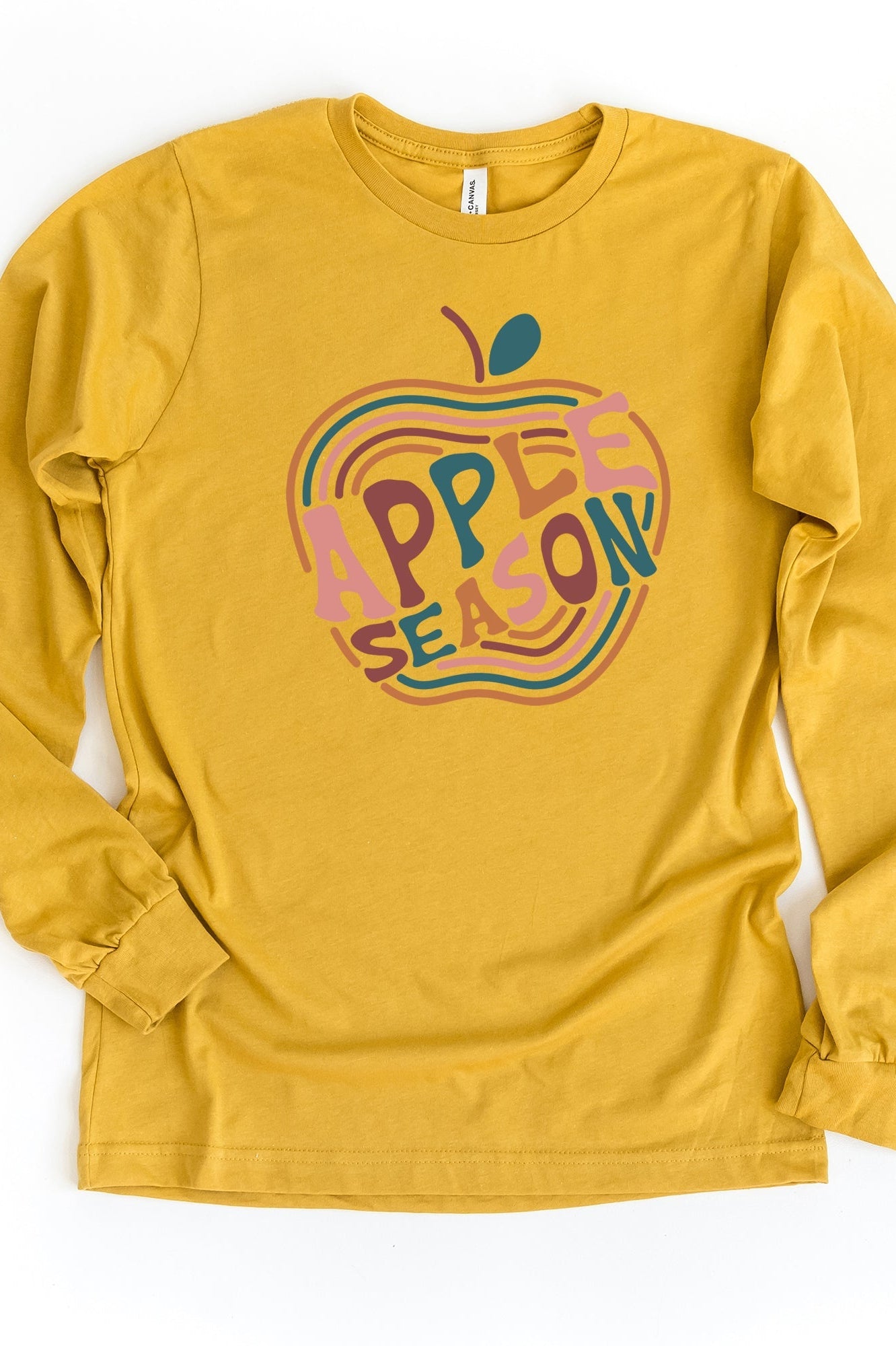 Apple Season Colorful | Long Sleeve Crew Neck Olive and Ivory Retail