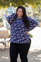 Navy and Daisy Long Sleeve Top Boutique Simplified