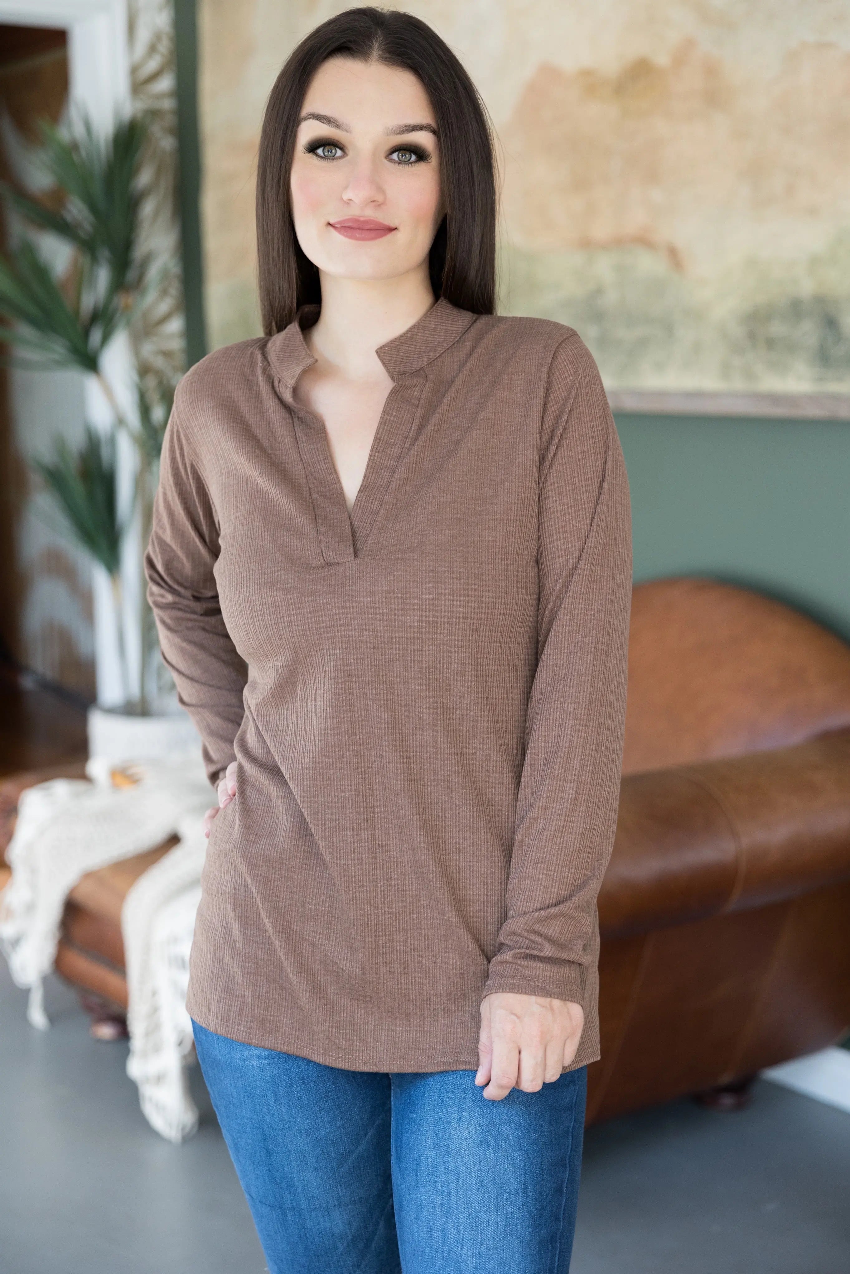 Neutral Beauty Long Sleeve Gabby Boutique Simplified