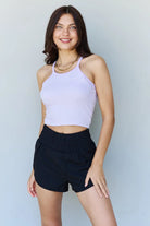 Ninexis Everyday Staple Soft Modal Short Strap Ribbed Tank Top in  Off White Ninexis