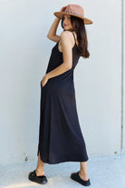 Ninexis Good Energy Cami Side Slit Maxi Dress in Black Ninexis