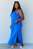 Ninexis Good Energy Full Size Cami Side Slit Maxi Dress in Royal Blue Trendsi