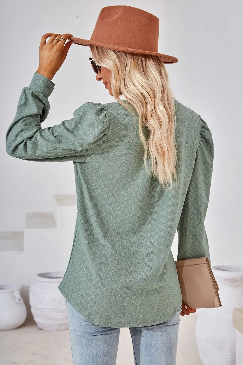 Notched Long Sleeve T-Shirt Trendsi