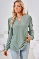 Notched Long Sleeve T-Shirt Trendsi