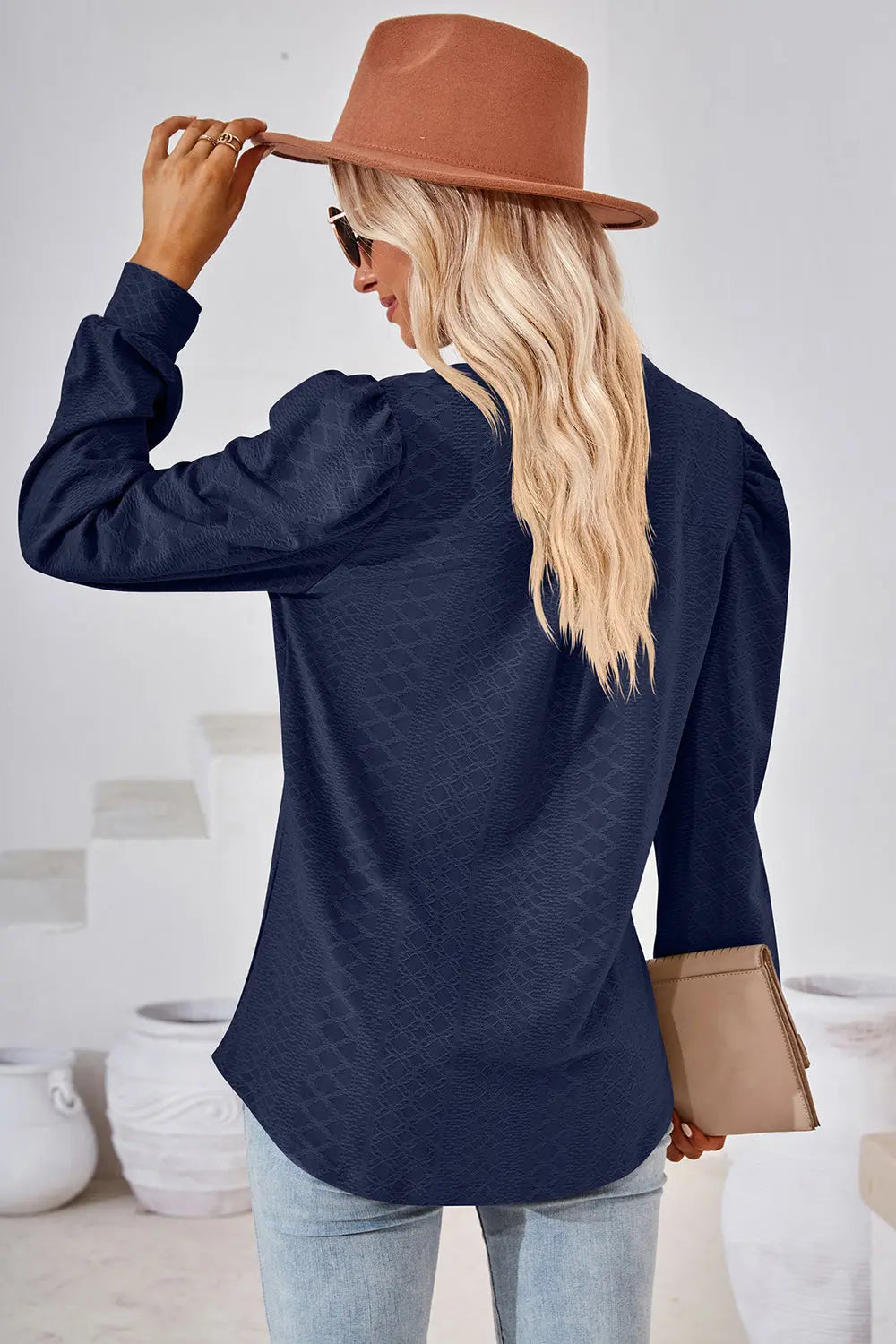 Notched Long Sleeve T-Shirt Trendsi