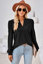 Notched Long Sleeve T-Shirt Trendsi