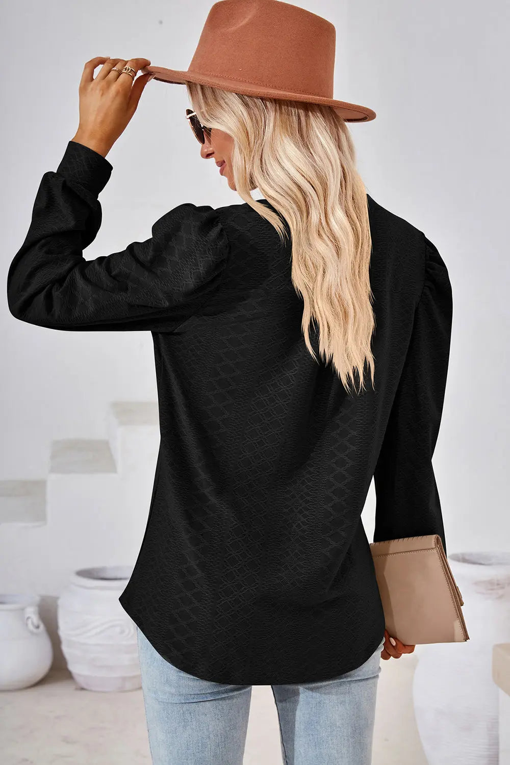 Notched Long Sleeve T-Shirt Trendsi