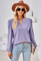 Notched Long Sleeve T-Shirt Trendsi