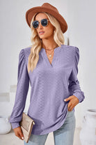 Notched Long Sleeve T-Shirt Trendsi