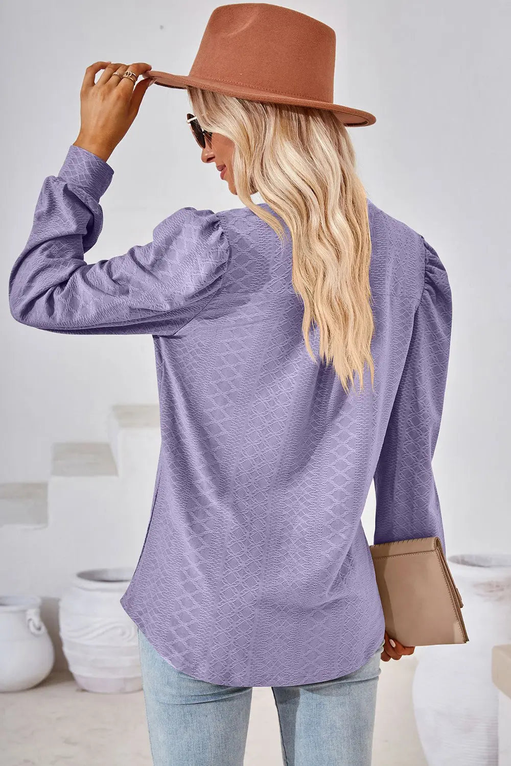 Notched Long Sleeve T-Shirt Trendsi