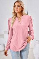 Notched Long Sleeve T-Shirt Trendsi