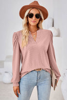 Notched Long Sleeve T-Shirt Trendsi