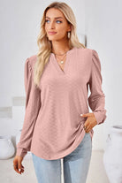 Notched Long Sleeve T-Shirt Trendsi