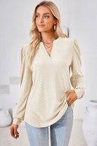 Notched Long Sleeve T-Shirt Trendsi