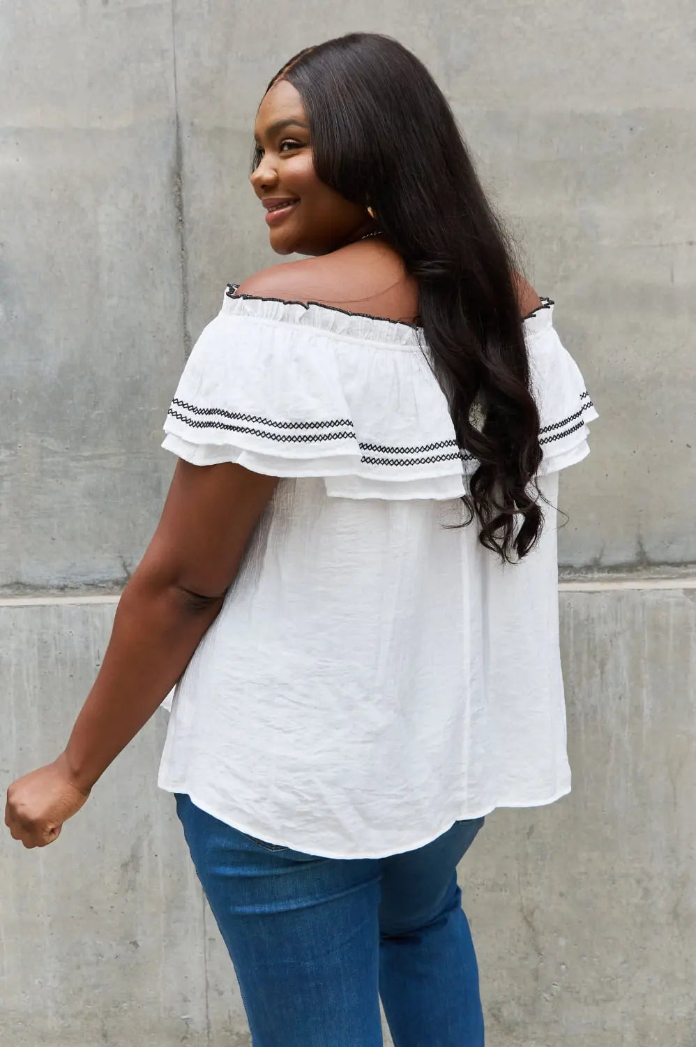 ODDI Off The Shoulder Ruffle Blouse ODDI