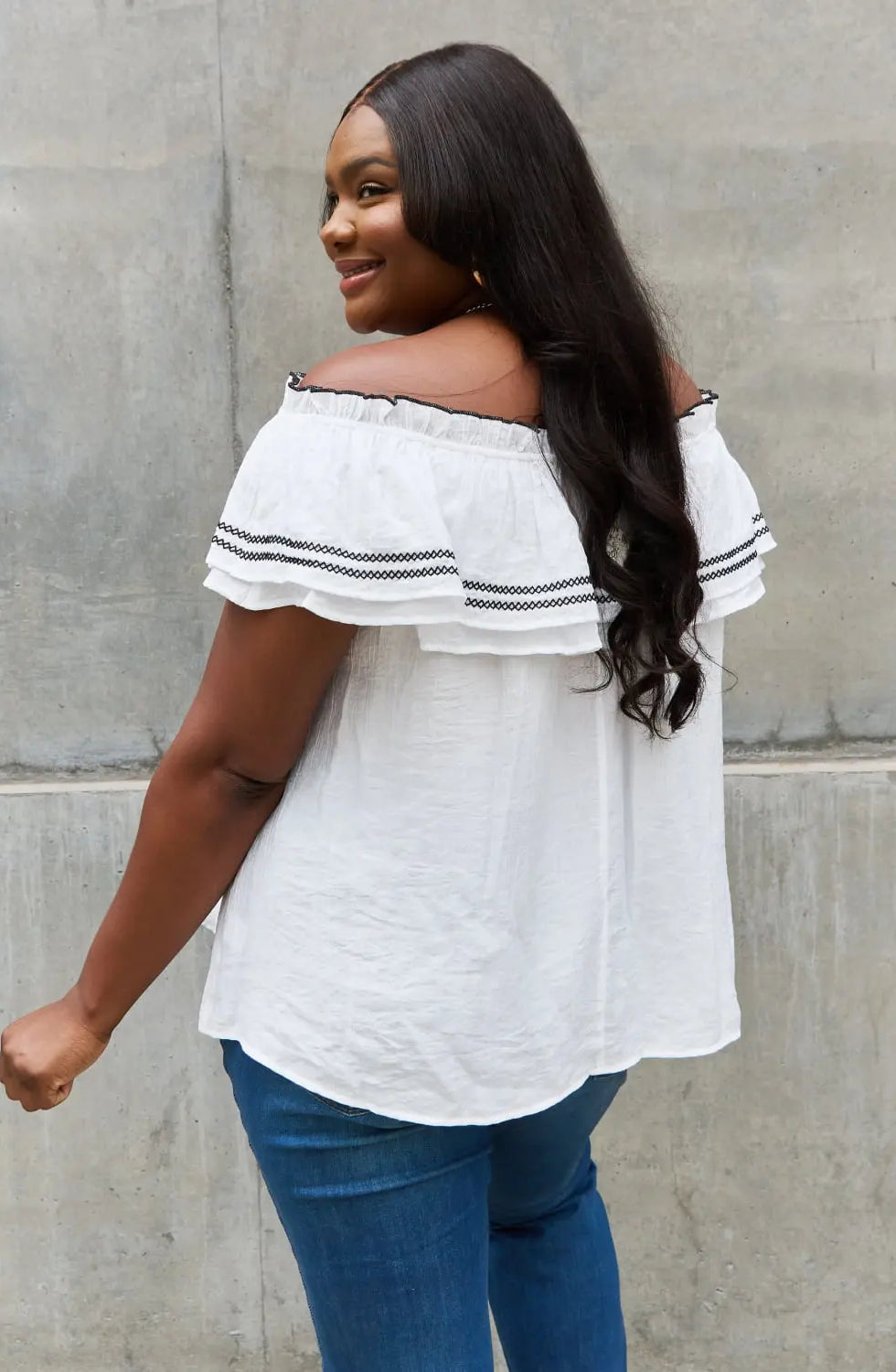 ODDI Off The Shoulder Ruffle Blouse ODDI