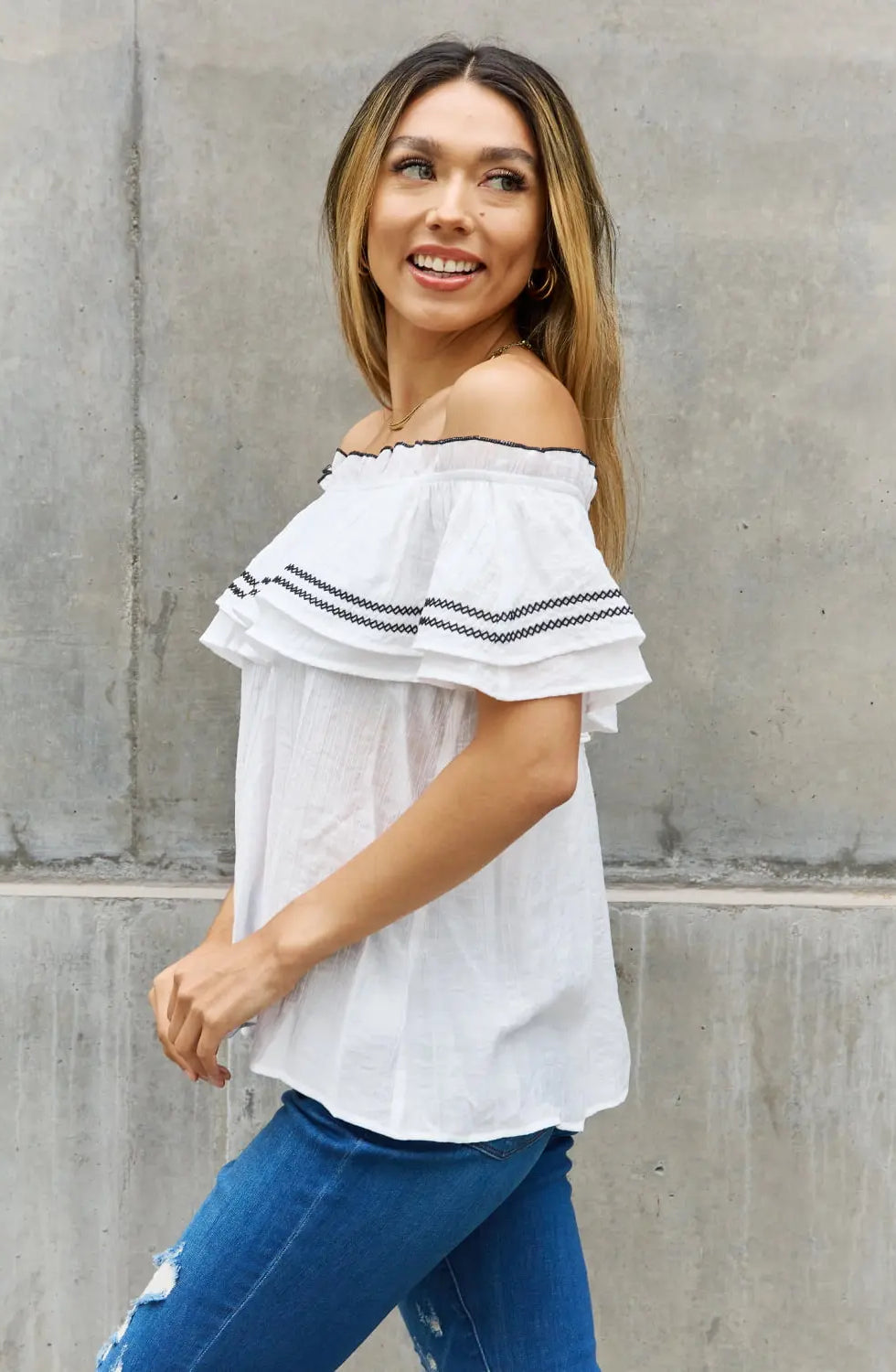 ODDI Off The Shoulder Ruffle Blouse ODDI