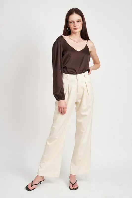 ONE SHOULDER BLOUSE WITH SPAGHETTI STRAP Emory Park