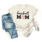 Baseball Mom With Ball | Short Sleeve Crew Neck Olive and Ivory Retail