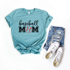 Baseball Mom With Ball | Short Sleeve Crew Neck Olive and Ivory Retail