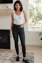 Octavia High Rise Control Top Skinny Jeans in Washed Black Ave Shops