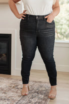 Octavia High Rise Control Top Skinny Jeans in Washed Black Ave Shops