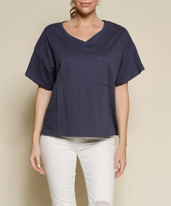 POCKET OVERSIZE V NECK Fabina