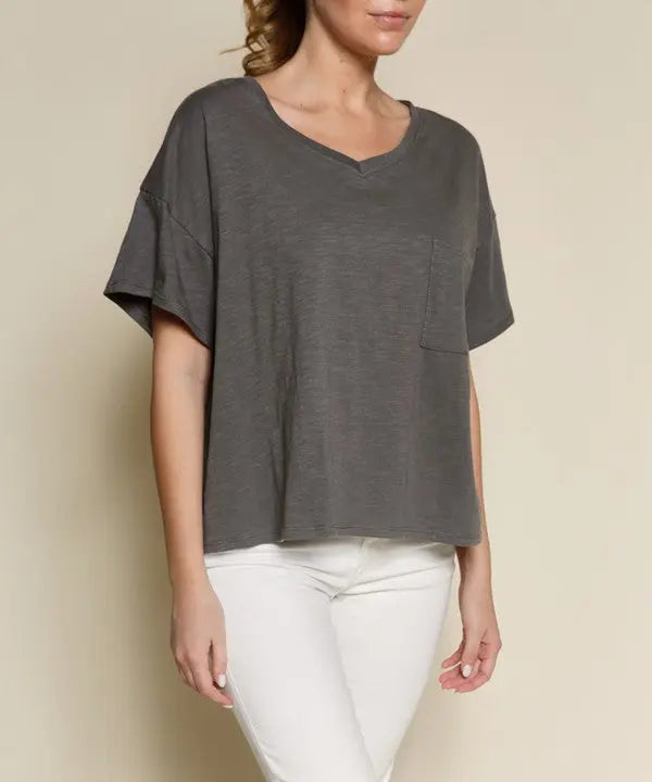 POCKET OVERSIZE V NECK Fabina